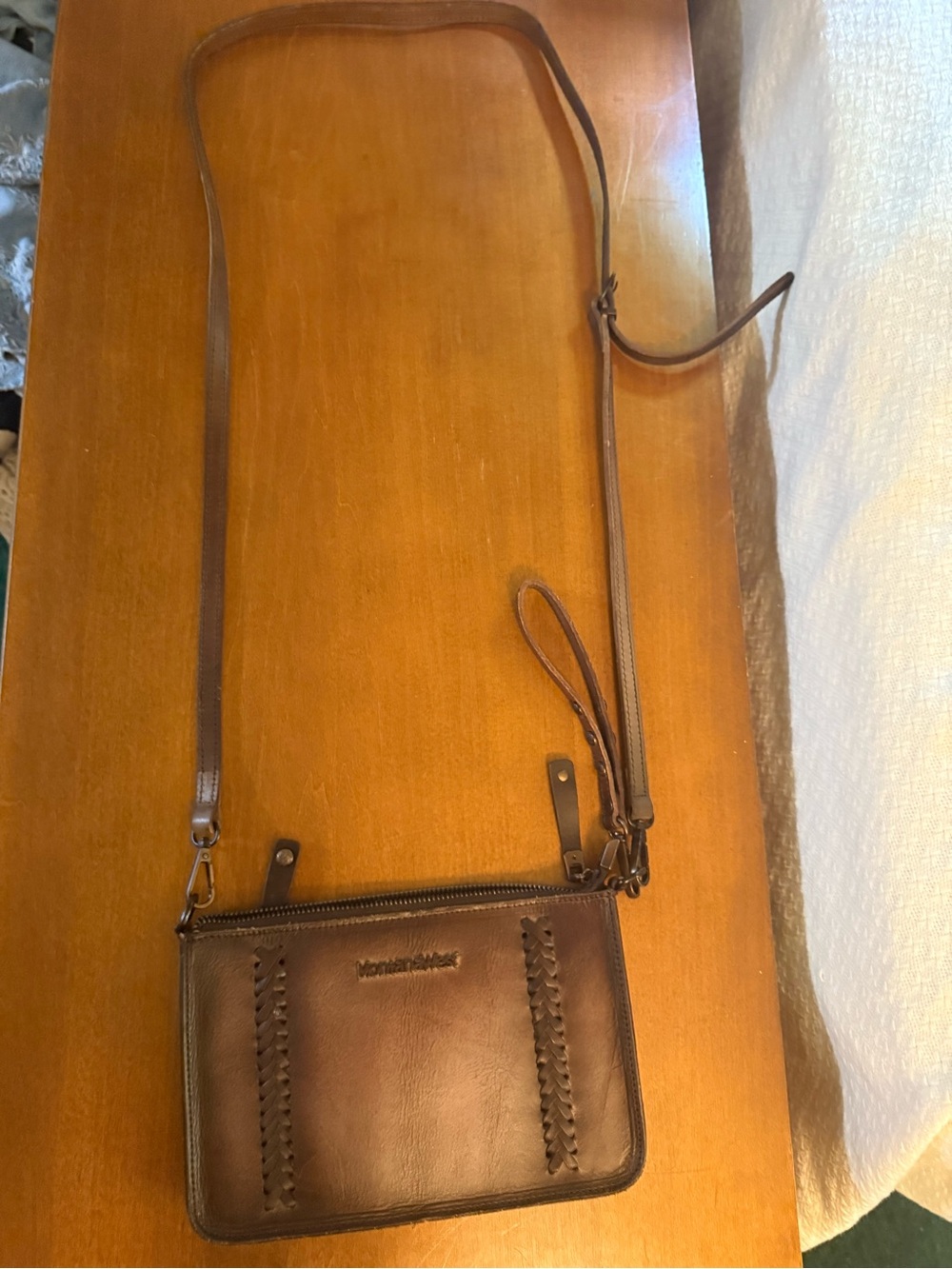 MontanaWest Dark Brown Leather Zip Clutch